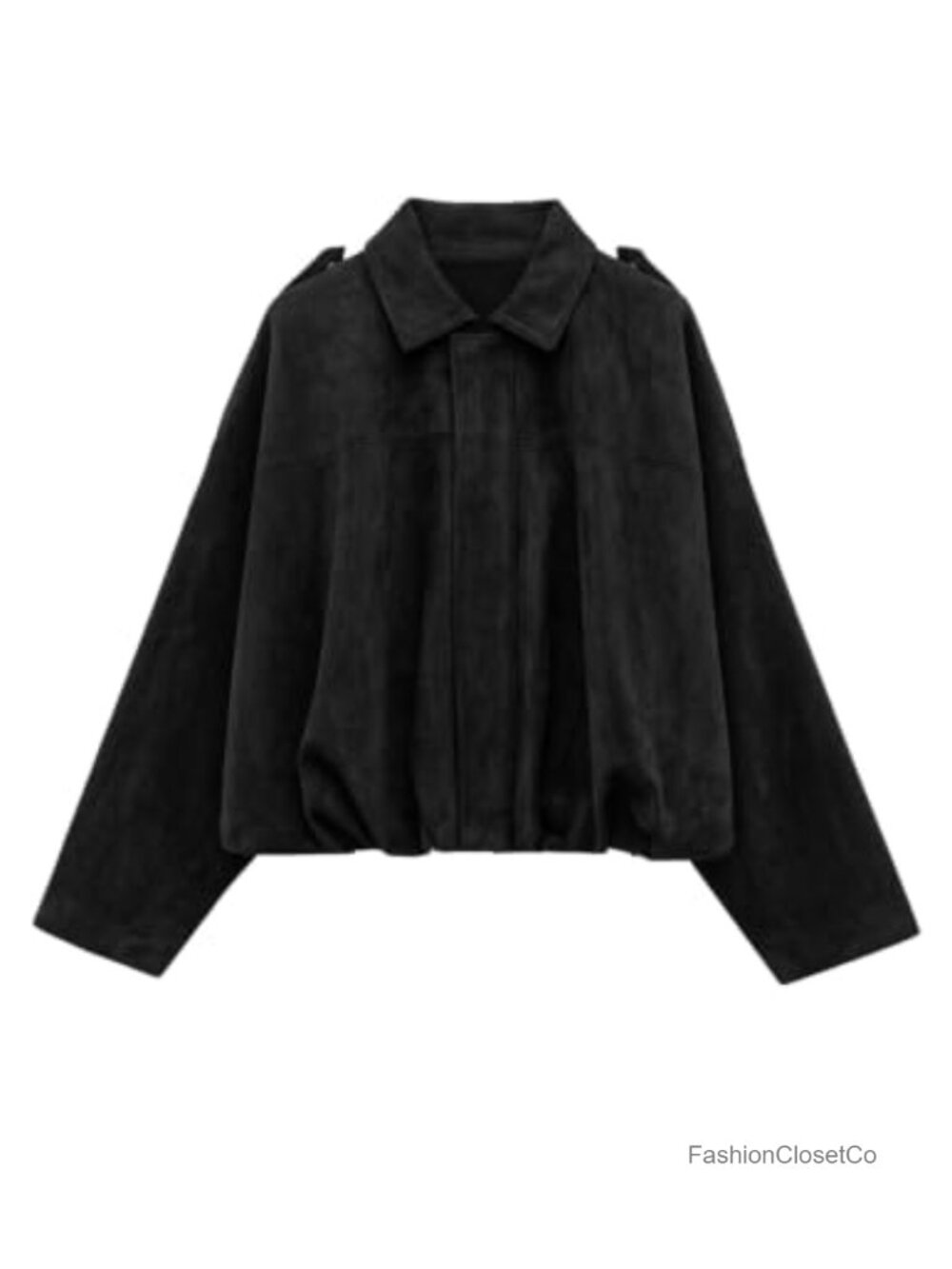 Faux Suede Cropped Bomber Jacket Women Western Zip Up Casual